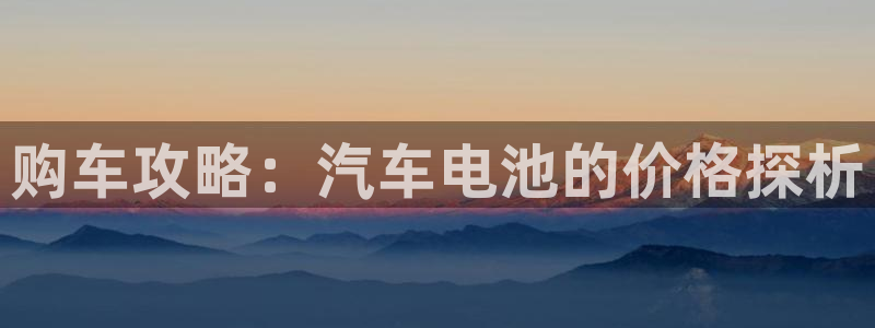 优发国际集团股份有限公司官网：购车攻略：汽车电池的价格探析