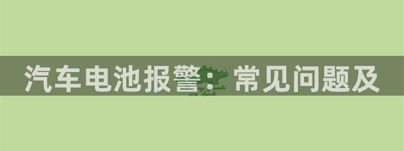 优发国际官网入口app下载苹果：汽车电池报警：常见问题及